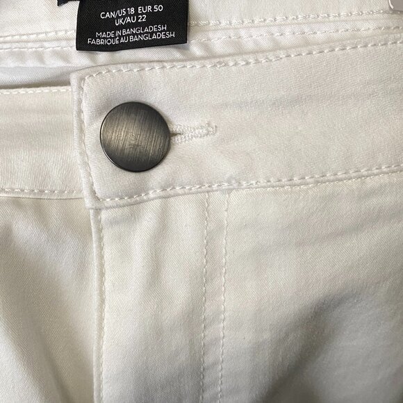 NWT Michel Studio Collection White Cotton Blend Skinny Leg Pants - Picture 12 of 14